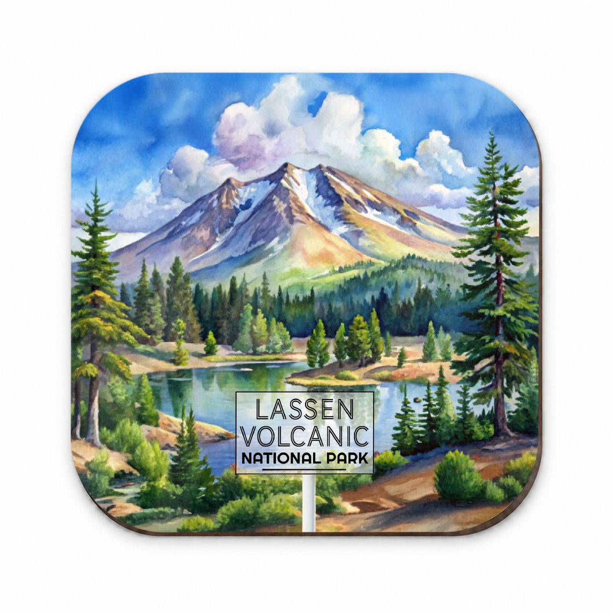 Lassen Volcanic National Park California Watercolor Fridge Magnet