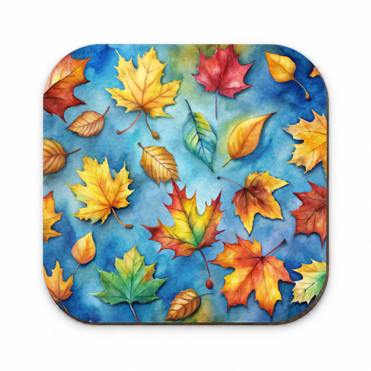 Leaves Blue Background Watercolor Fridge Magnet