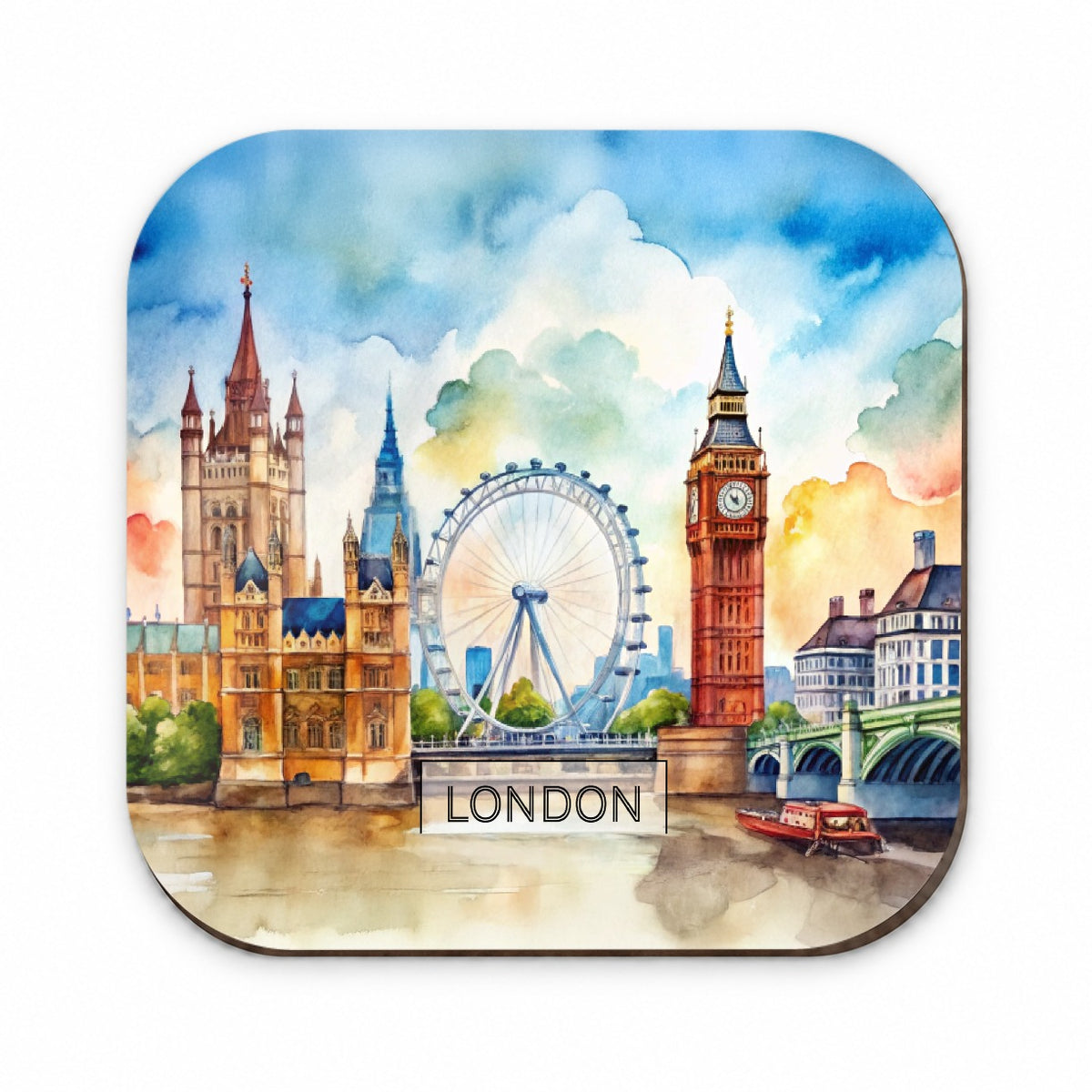 London England Travel City Watercolor Fridge Magnet