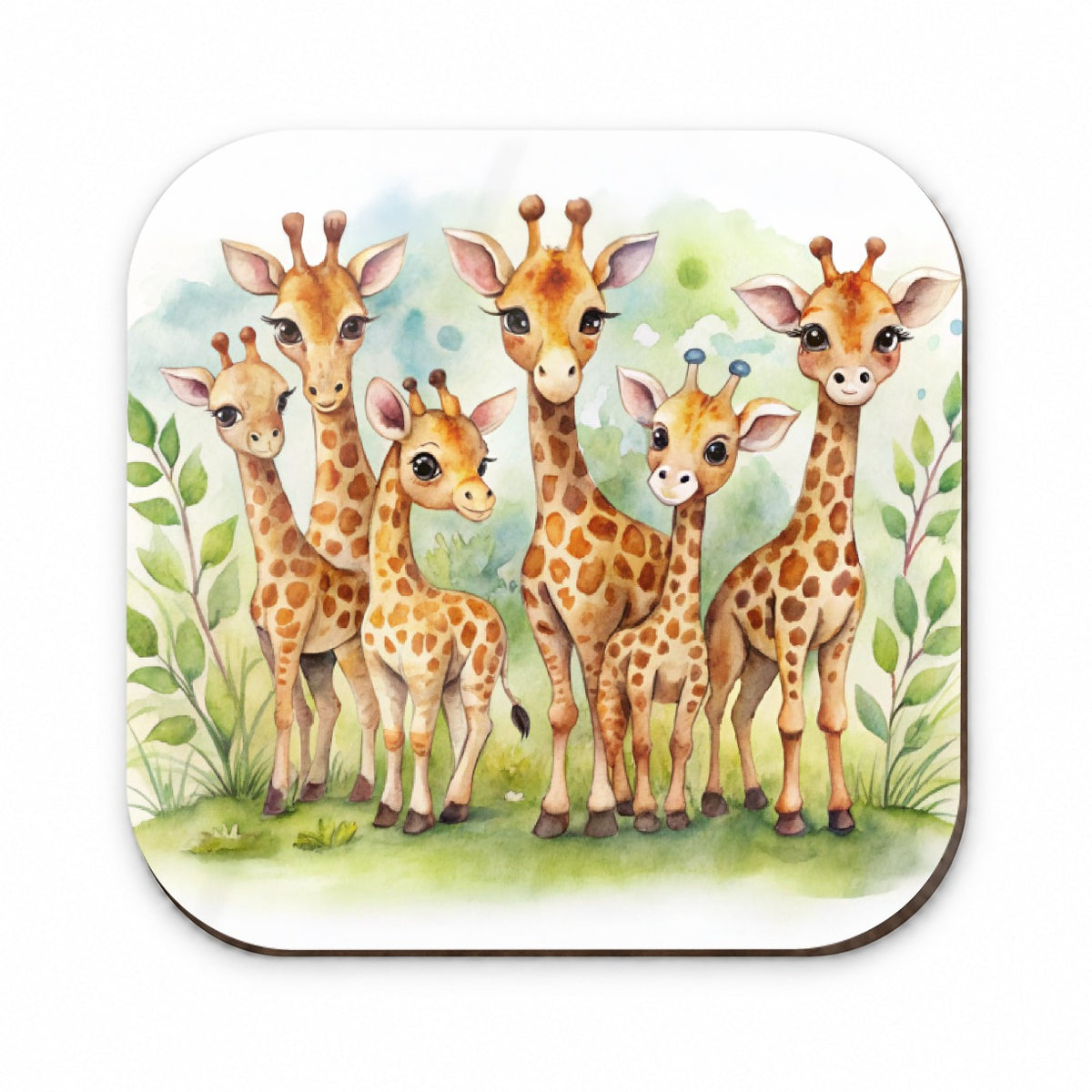 Lots Of Cute Giraffes Watercolor Fridge Magnet