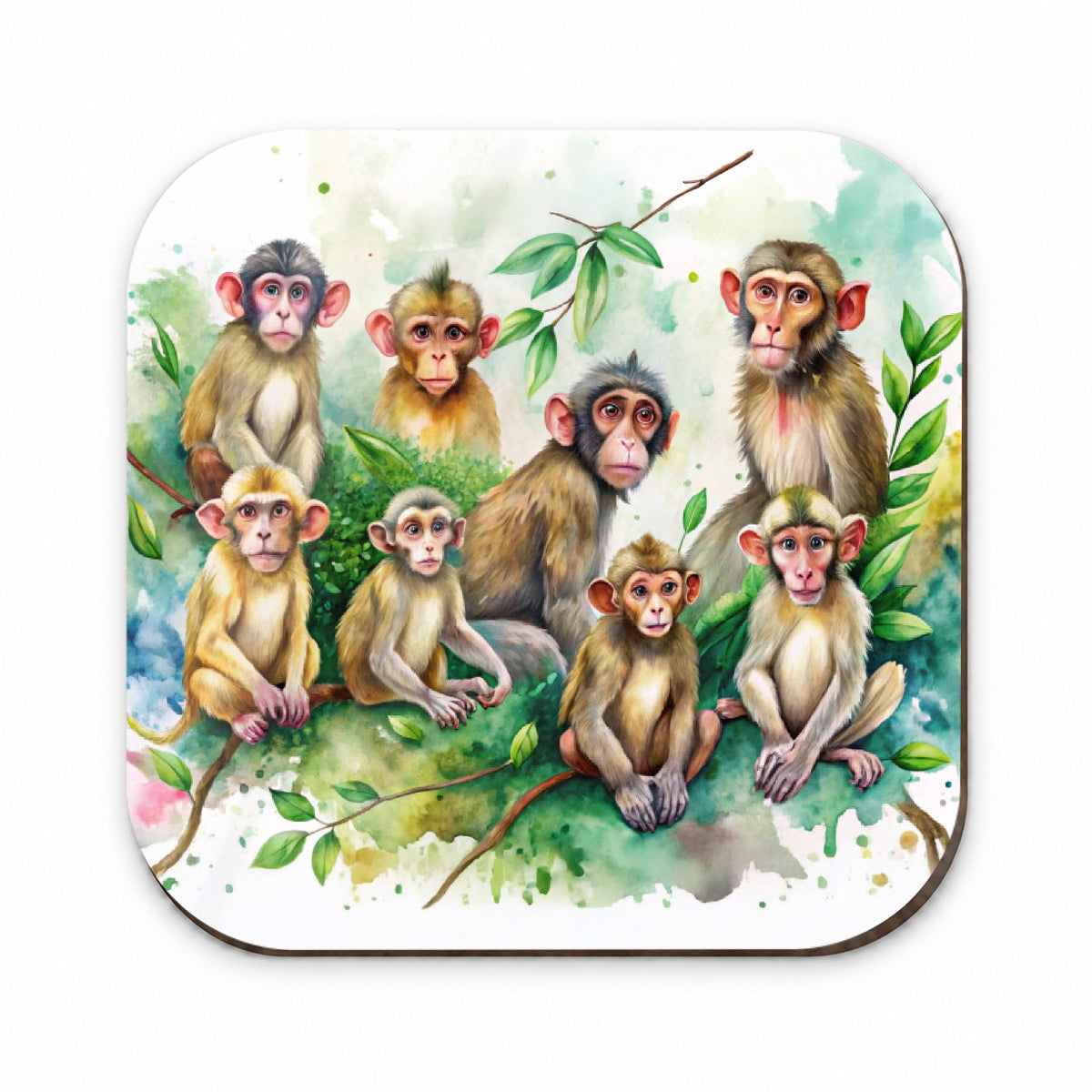 Lots Of Monkeys Watercolor Fridge Magnet