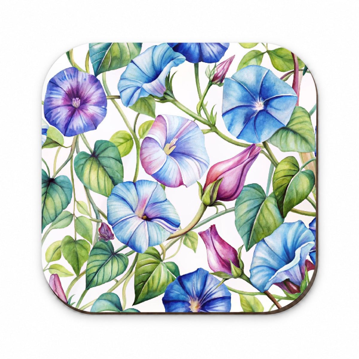 Morning Glories Flowers Watercolor Fridge Magnet