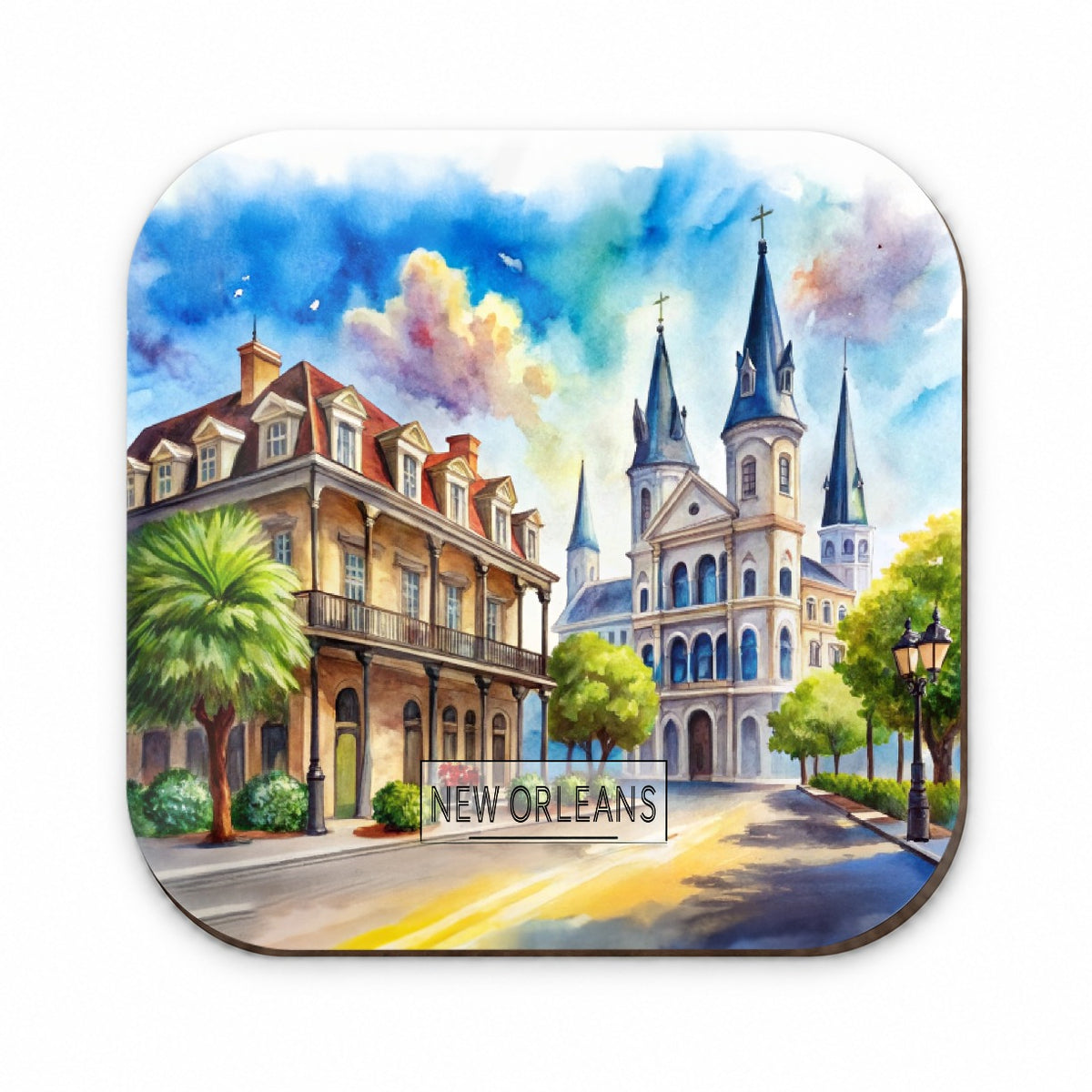 New Orleans Louisiana Travel City Watercolor Fridge Magnet