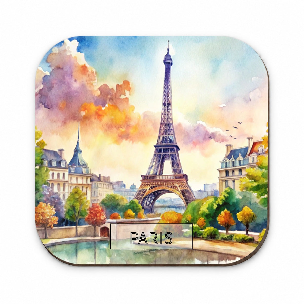 Paris France Eiffel Tower Travel City Watercolor Fridge Magnet