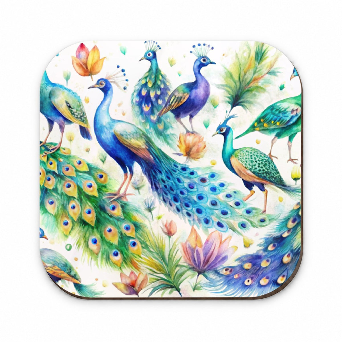 Peacocks Beautiful Birds Watercolor Fridge Magnet