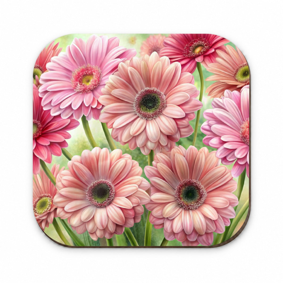 Pink Gerbera Daisies Flowers Watercolor Fridge Magnet