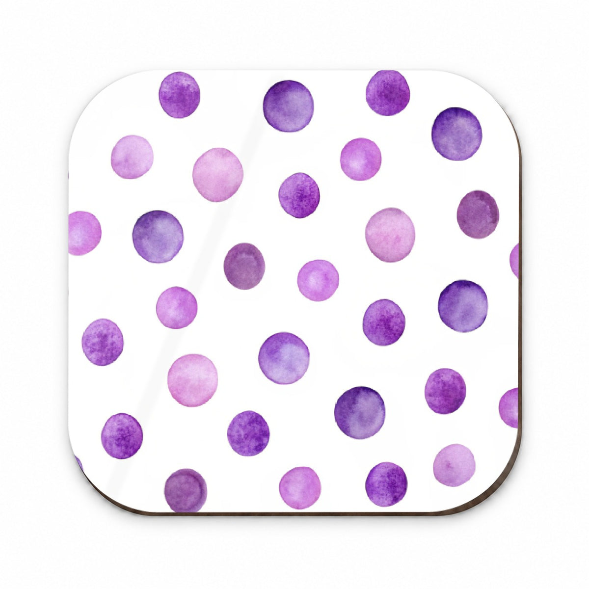 Purple Polka Dots Fun White Background Fridge Magnet