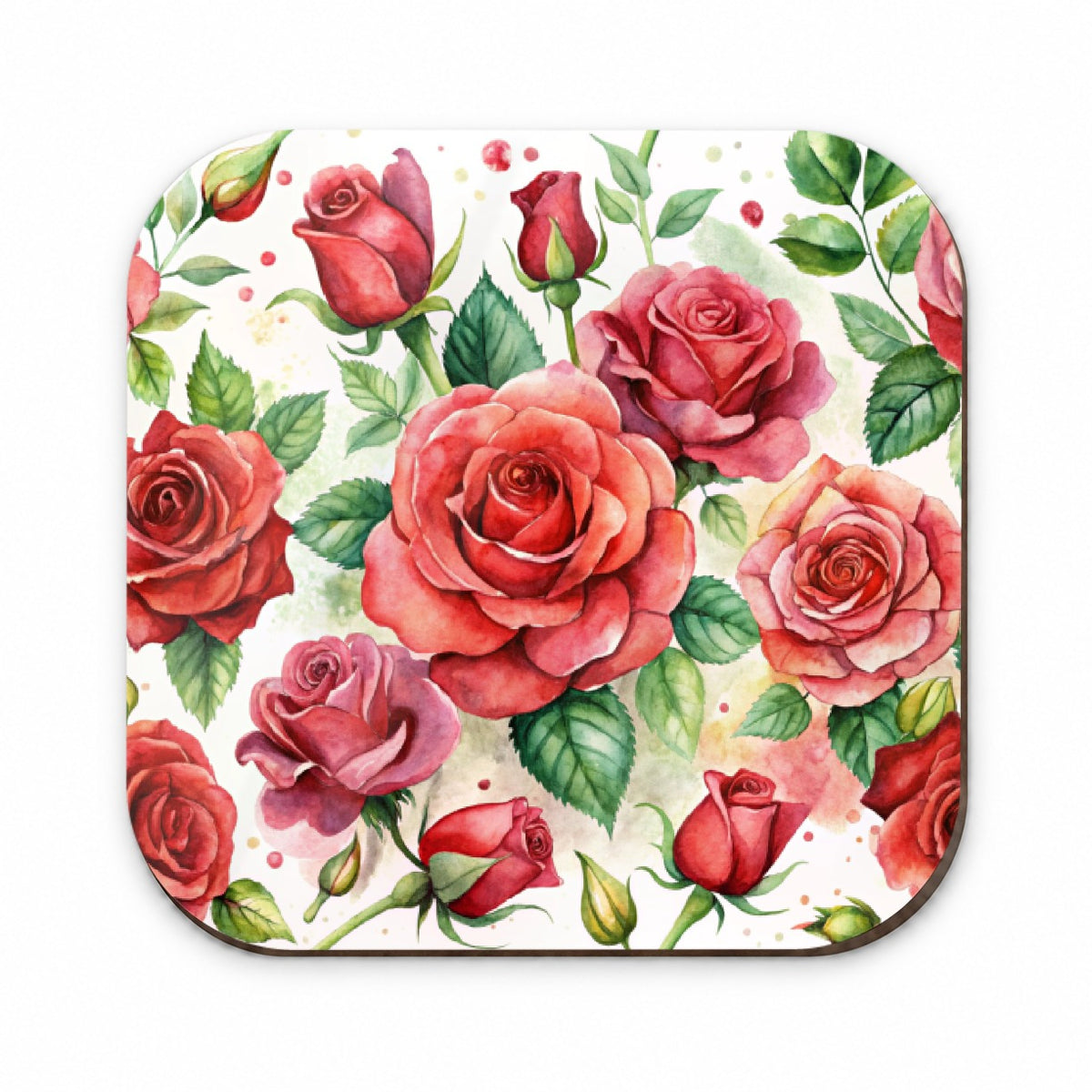 Red Roses Flowers Watercolor Fridge Magnet