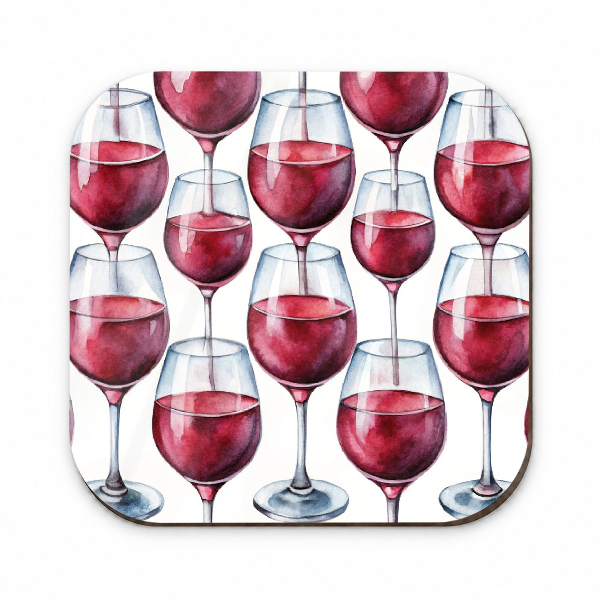 Red Wine Glasses Watercolor Fridge Magnet