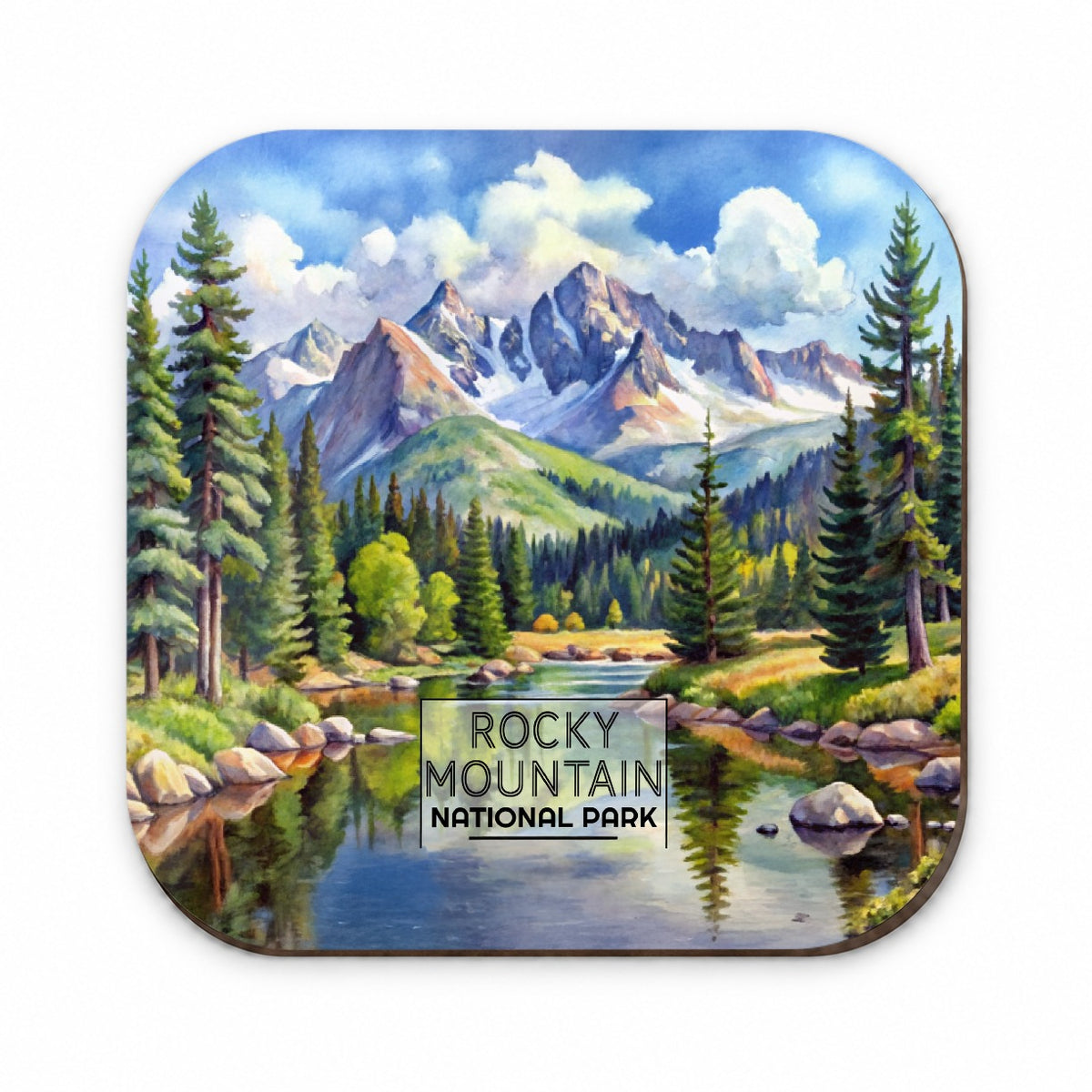 Rocky Mountain National Park Colorado Watercolor Fridge Magnet