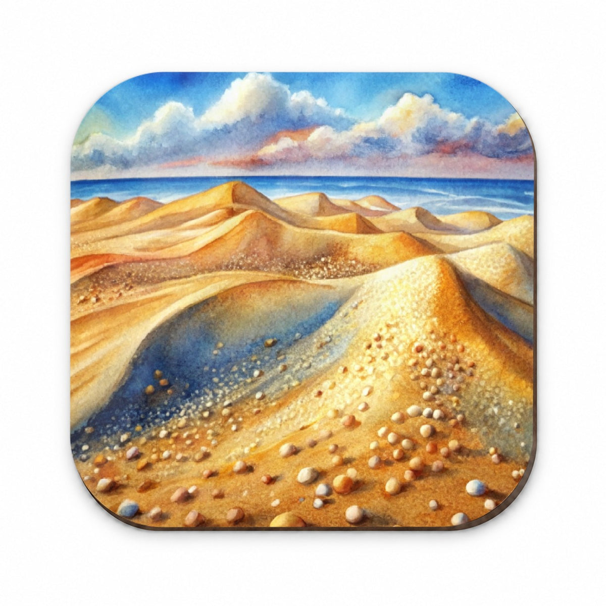 Sandy Desert Mountains Watercolor Fridge Magnet