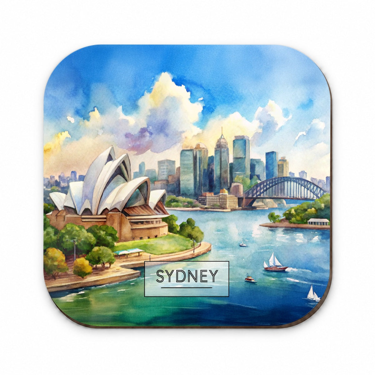 Sydney Australia Opera House Travel City Watercolor Fridge Magnet