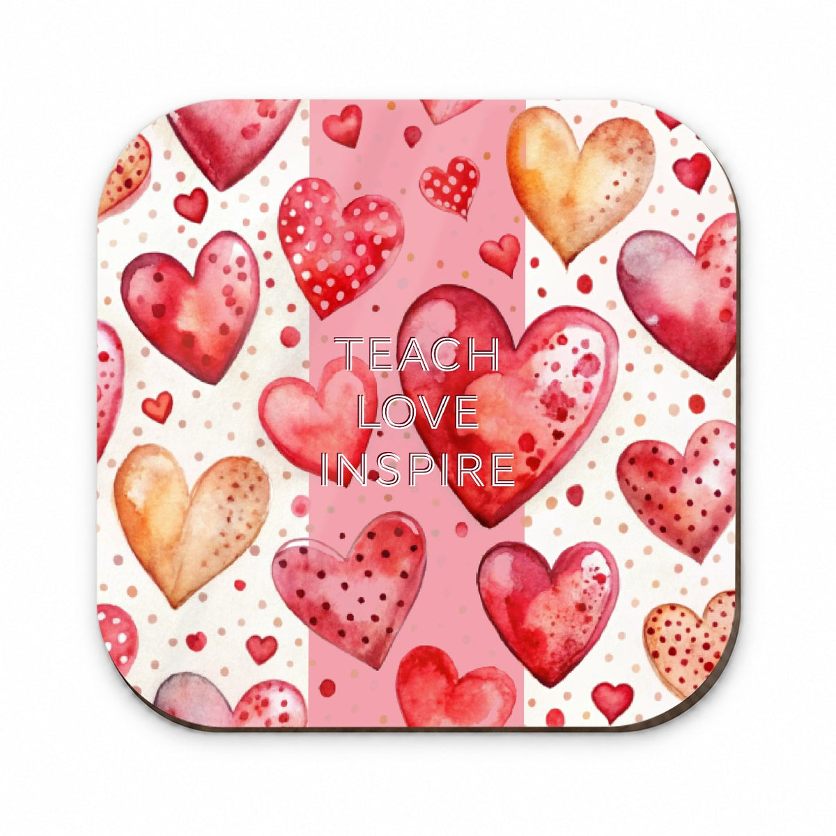 Teach Love Inspire Red Hearts Teacher Appreciation Fridge Magnet