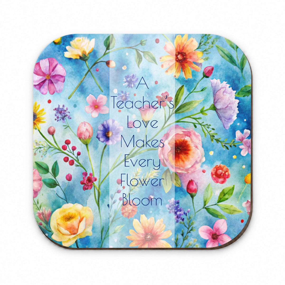 Teacher's Love Appreciation Flowers Blue Fridge Magnet