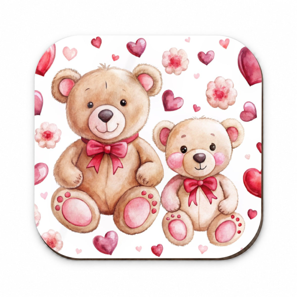 Teddy Bears Pink Red Hearts Fridge Magnet