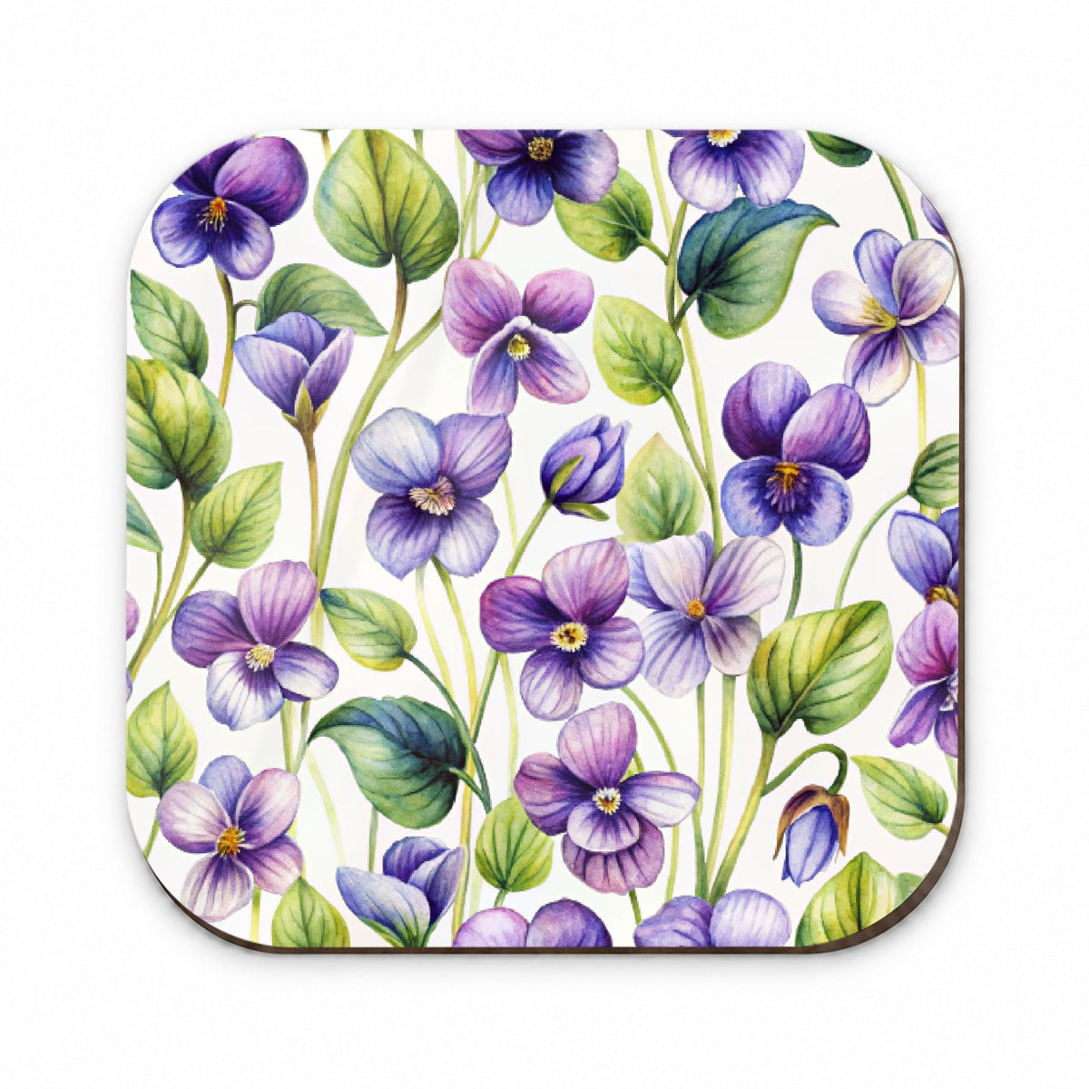 Violets Flowers Watercolor Fridge Magnet