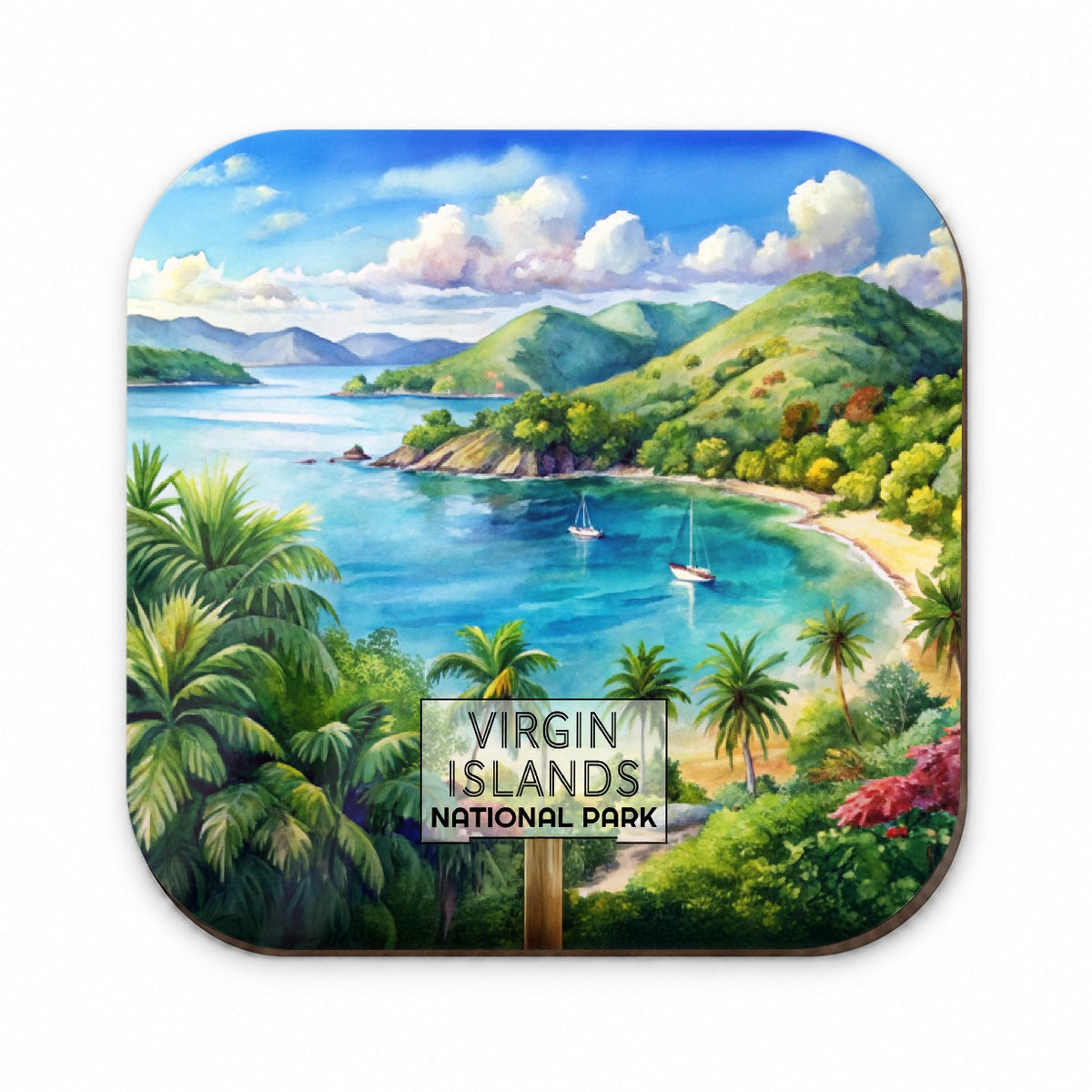 Virgin Islands National Park Watercolor Fridge Magnet