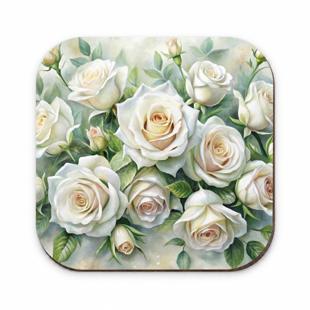 White Roses Flowers Watercolor Fridge Magnet