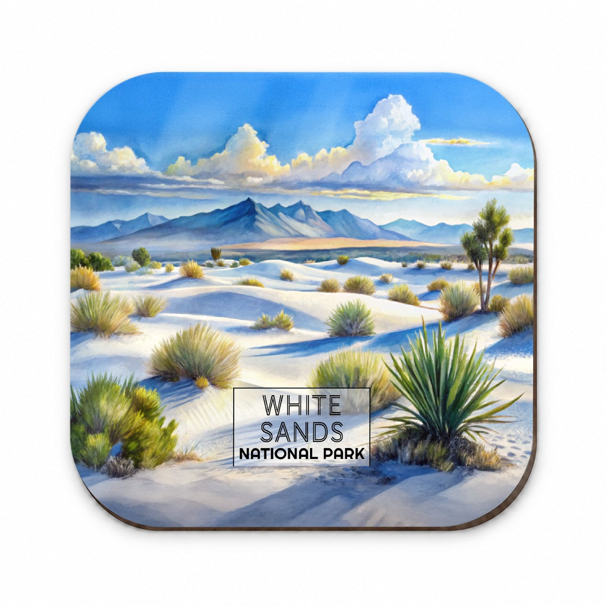 White Sands National Park Desert New Mexico Watercolor Fridge Magnet