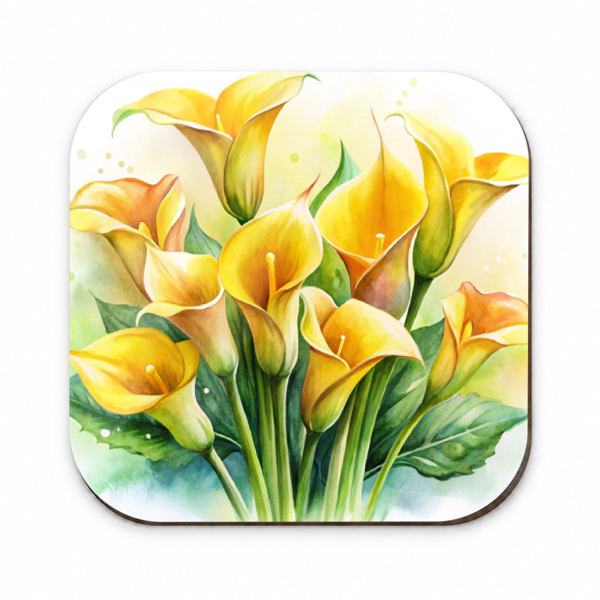 Yellow Calla Lily Flowers Watercolor Fridge Magnet