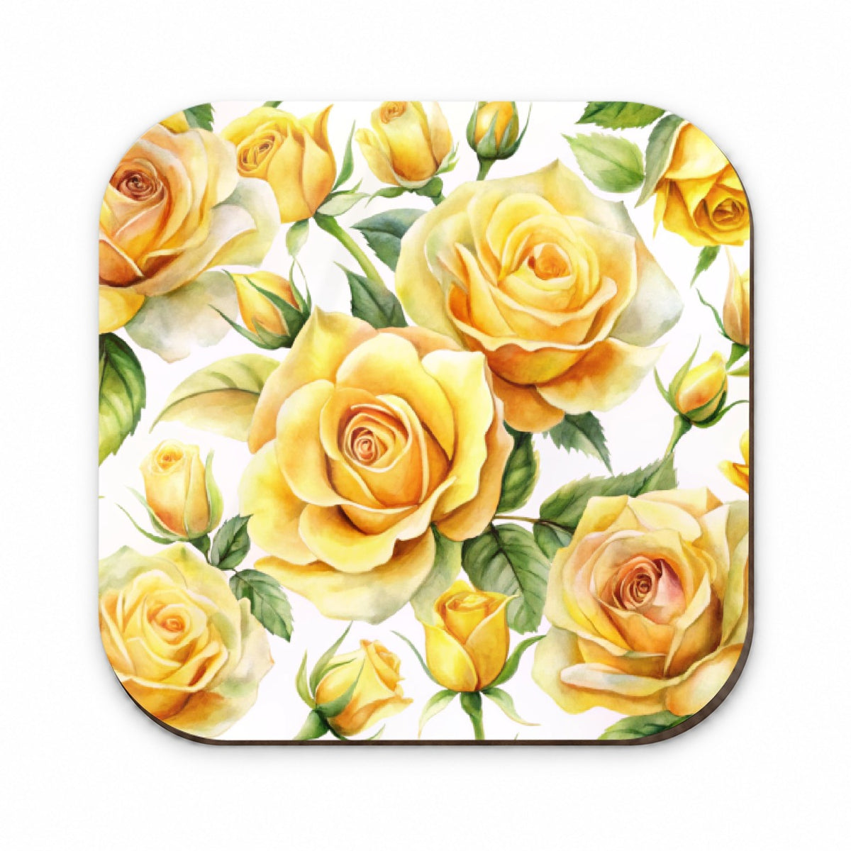 Yellow Roses Flowers Watercolor Fridge Magnet
