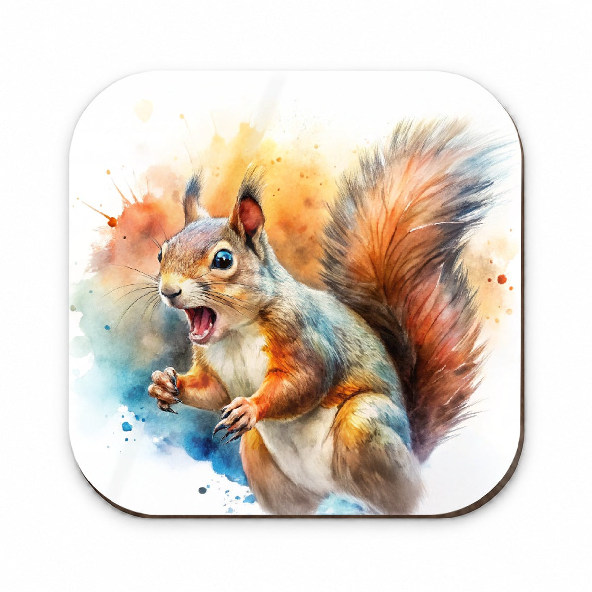 Angry Mad Squirrel Watercolor Fridge Magnet