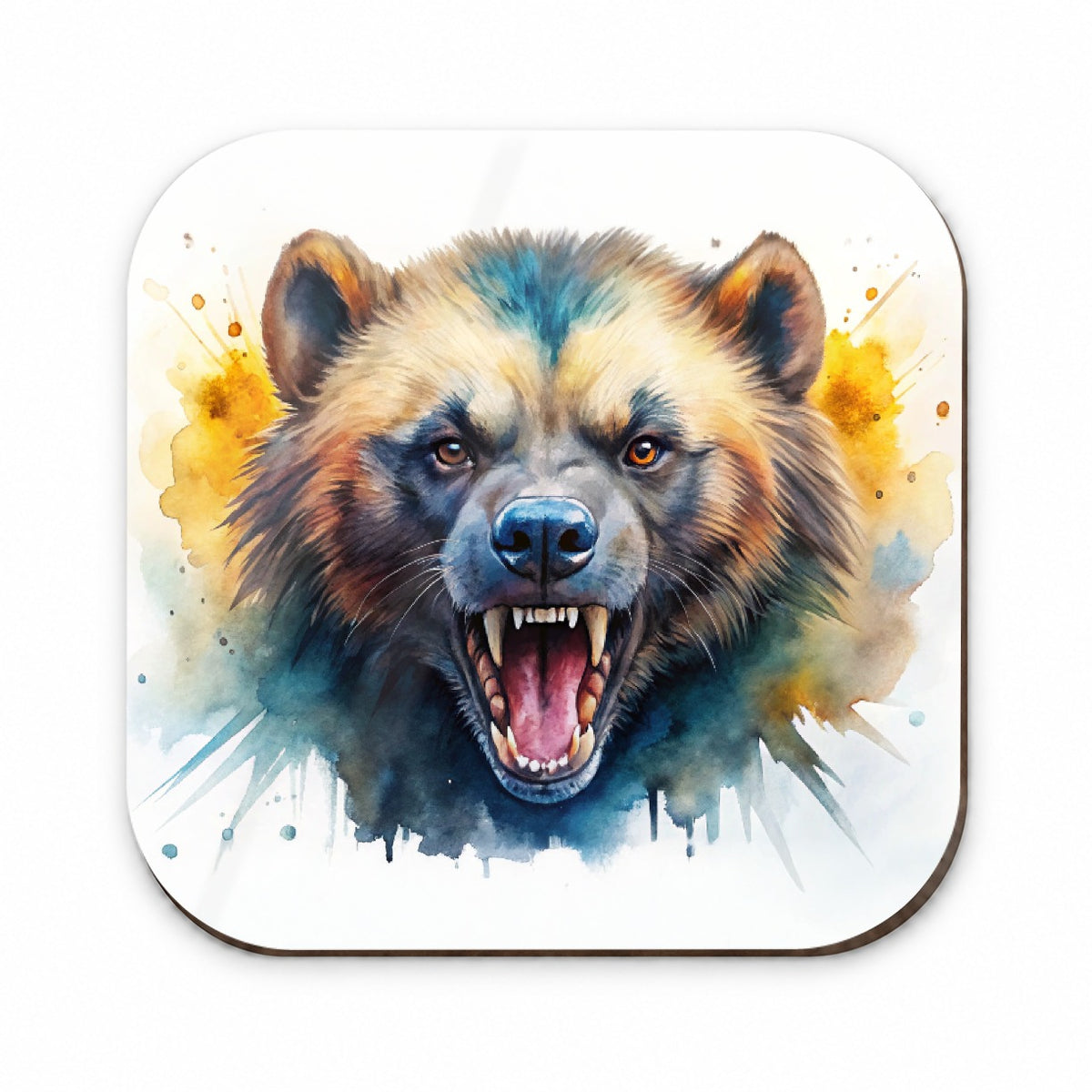 Angry Mad Wolverine Watercolor Fridge Magnet