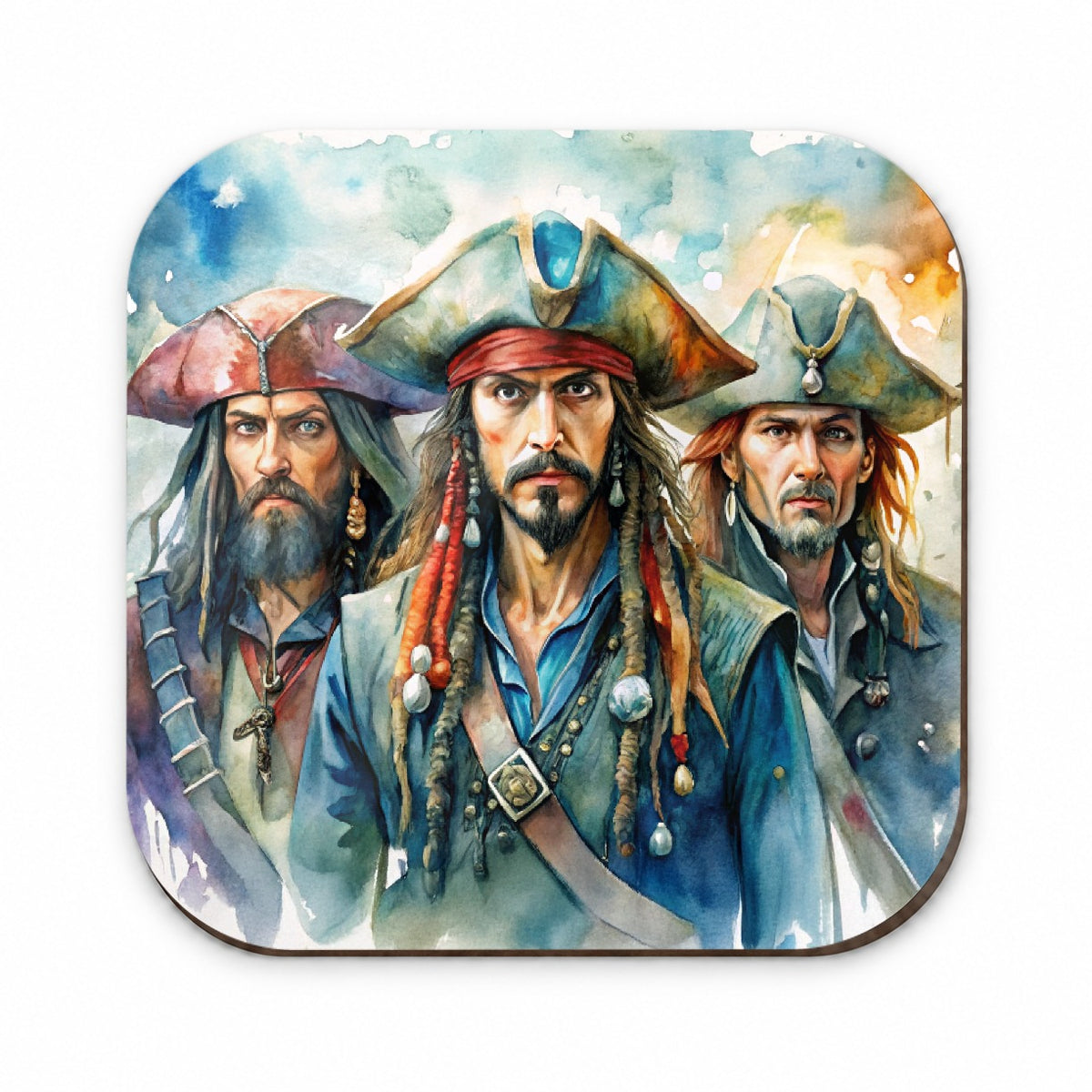 Angry Swashbuckling Pirates Watercolor Fridge Magnet