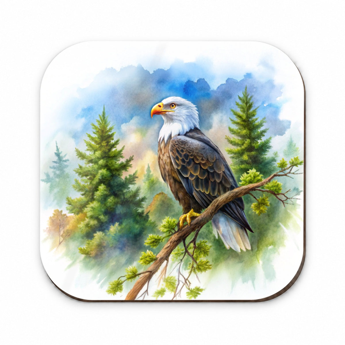 Bald Eagle In Tree Watercolor Fridge Magnet