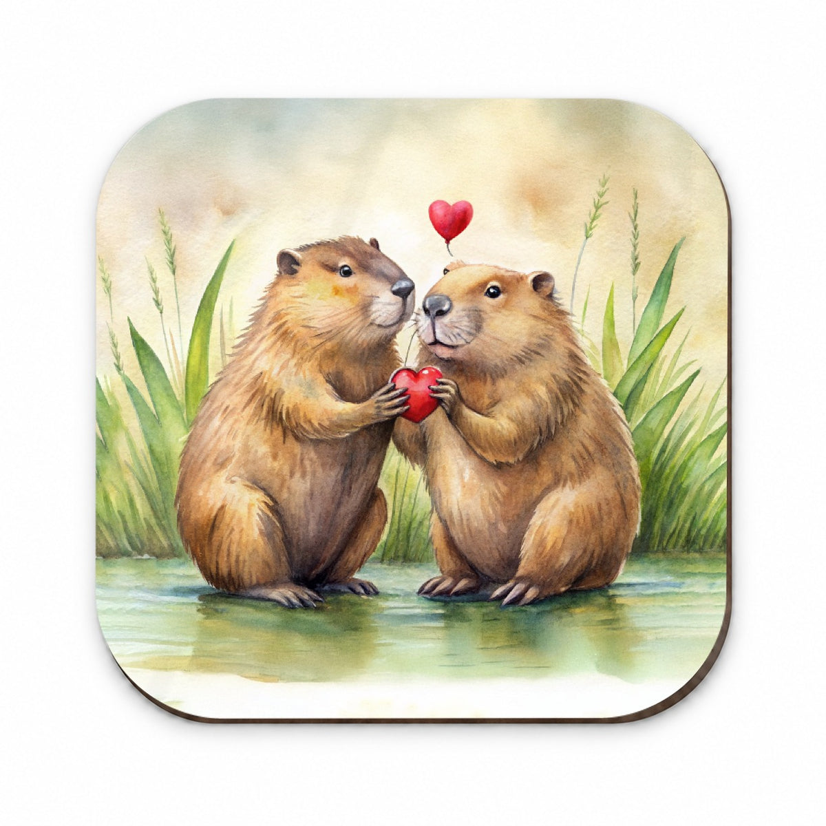 Beavers In Love Water Valentine's Day Fridge Magnet