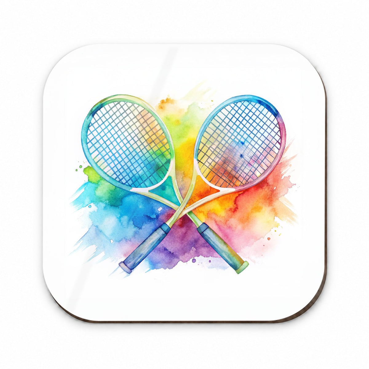 Crossed Tennis Rackets Watercolor Fridge Magnet