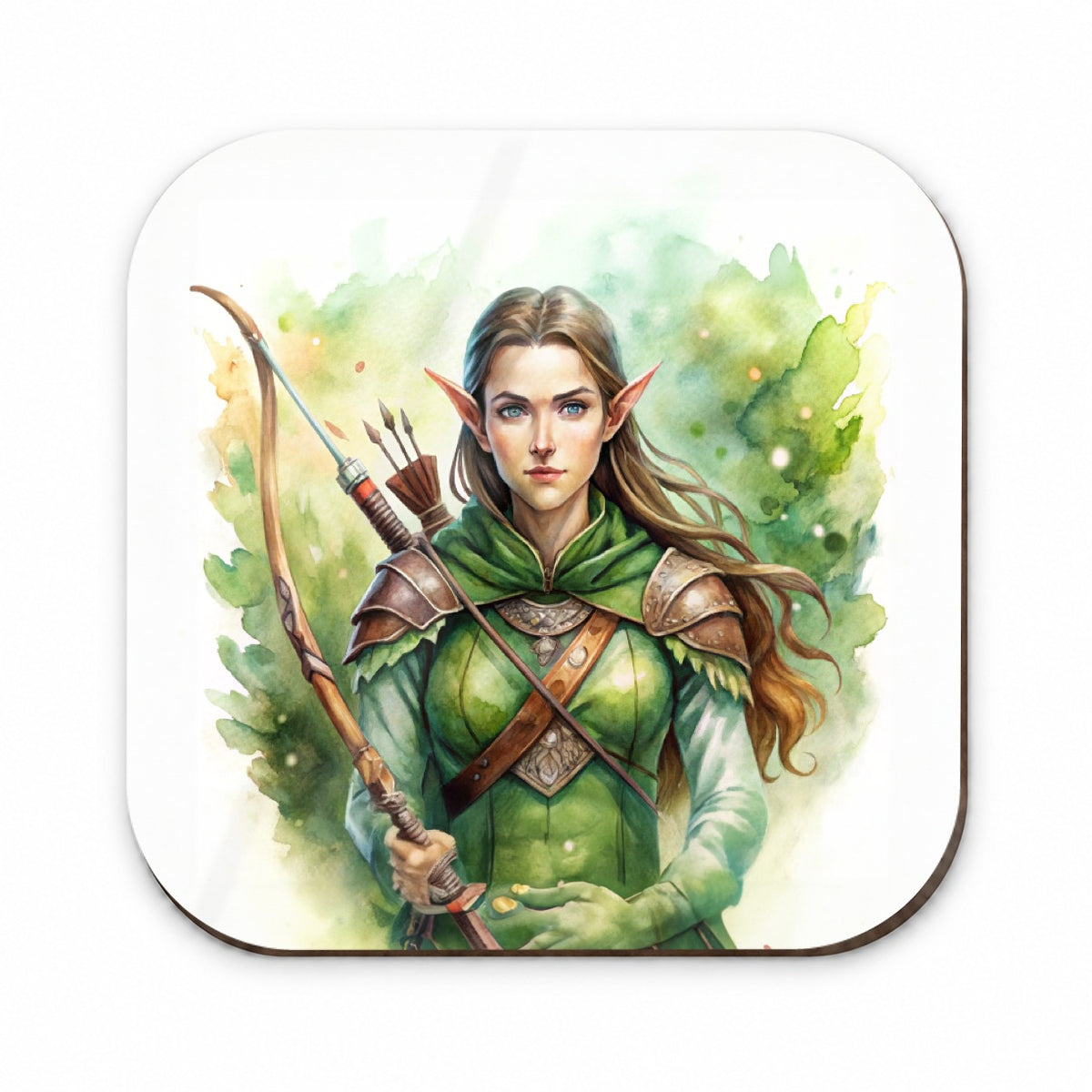 Fantasy Female Elven Ranger Watercolor Fridge Magnet