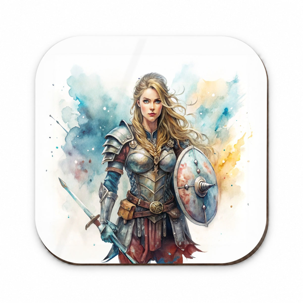 Fantasy Female Warrior Knight Watercolor Fridge Magnet