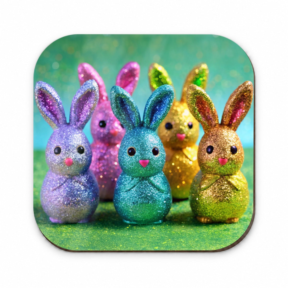 Glitter Easter Bunnies Rabbits Chocolate Fridge Magnet