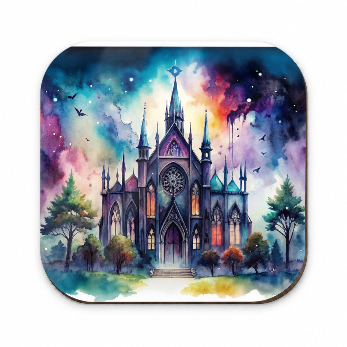 Gothic Style Church Watercolor Fridge Magnet