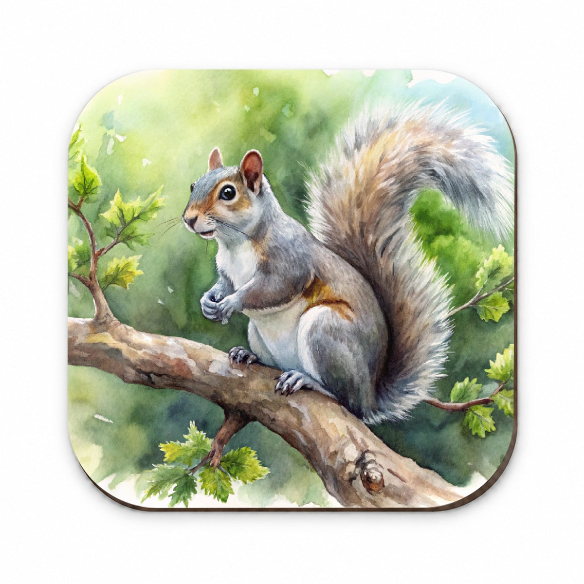 Gray Squirrel In Tree Watercolor Fridge Magnet