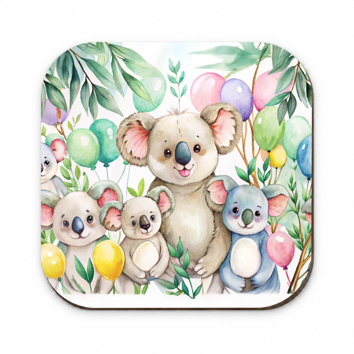 Koalas Having A Birthday Party Watercolor Fridge Magnet