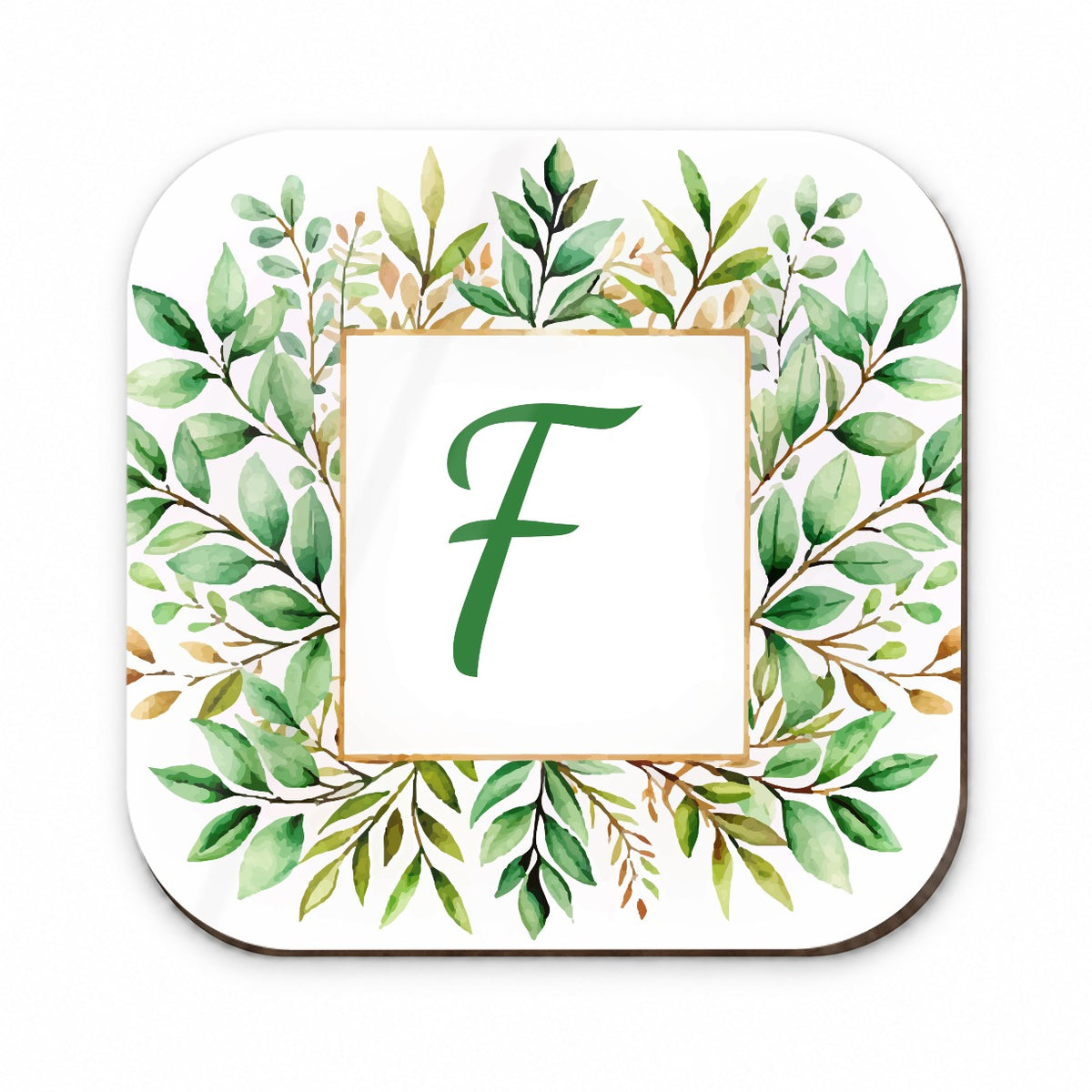 Letter F Initial Monogram Frame Leaf Fridge Magnet