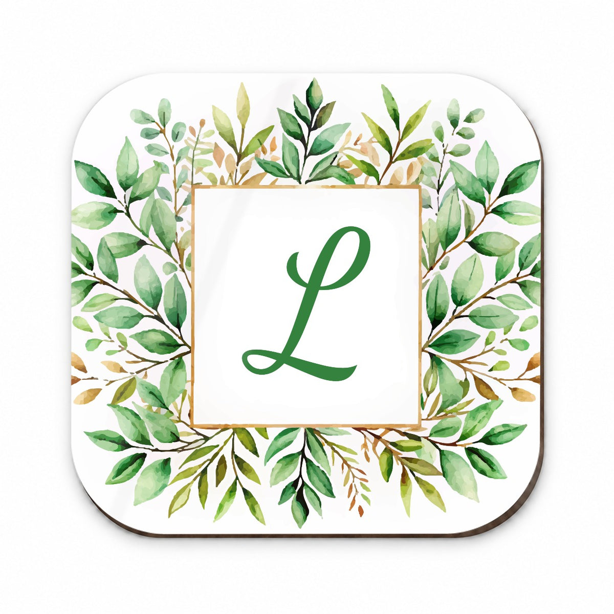 Letter L Initial Monogram Frame Leaf Fridge Magnet