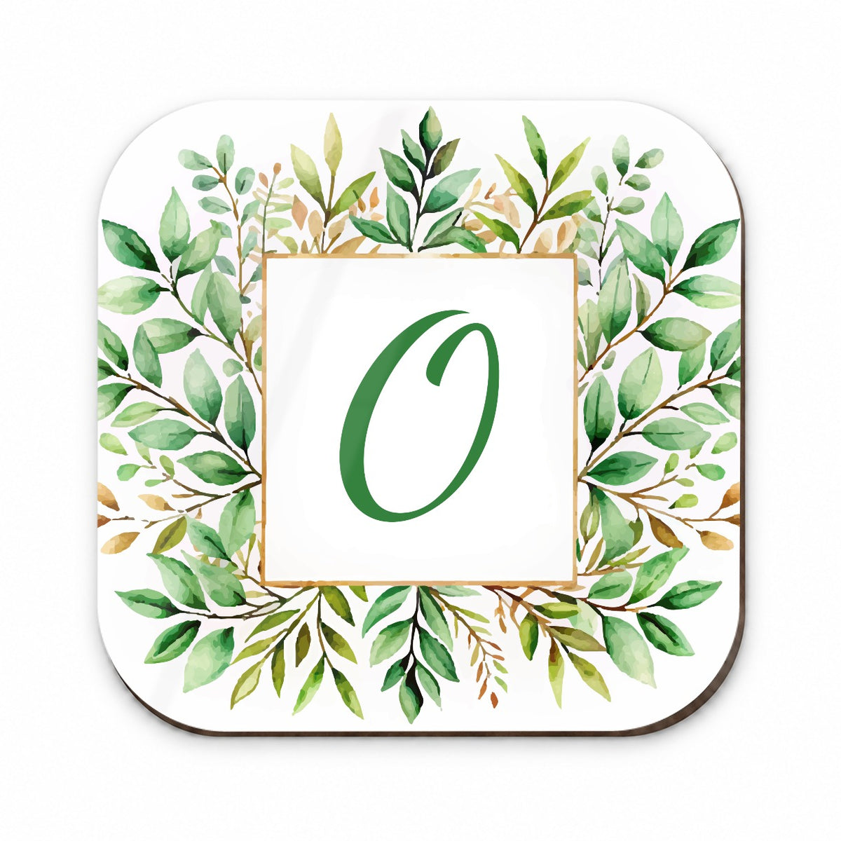 Letter O Initial Monogram Frame Leaf Fridge Magnet