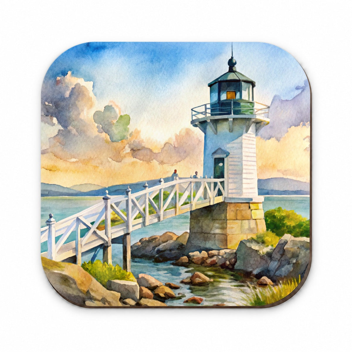 Lighthouse Like Marshall Point Maine Watercolor Fridge Magnet