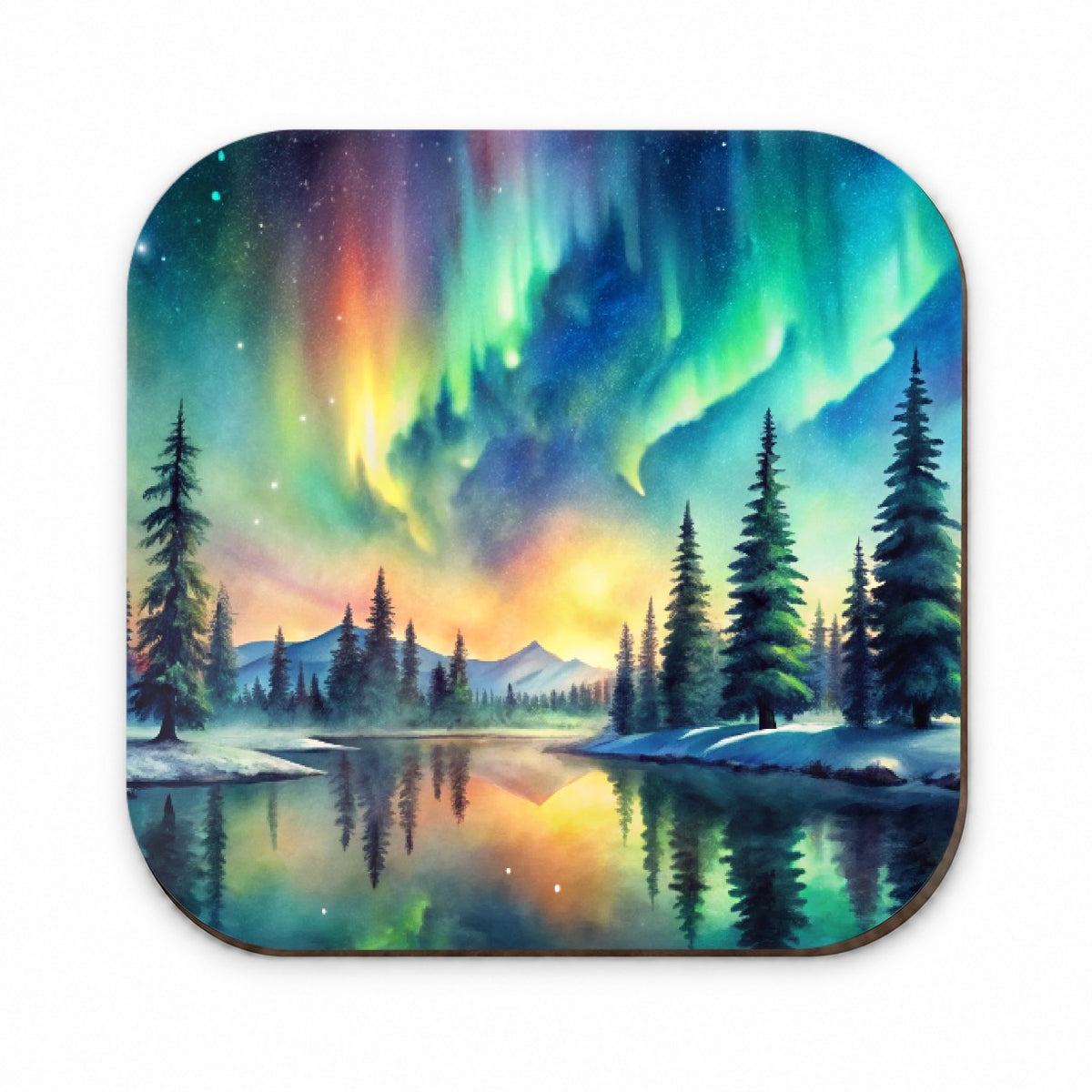 Northern Lights Watercolor Beautiful Fridge Magnet