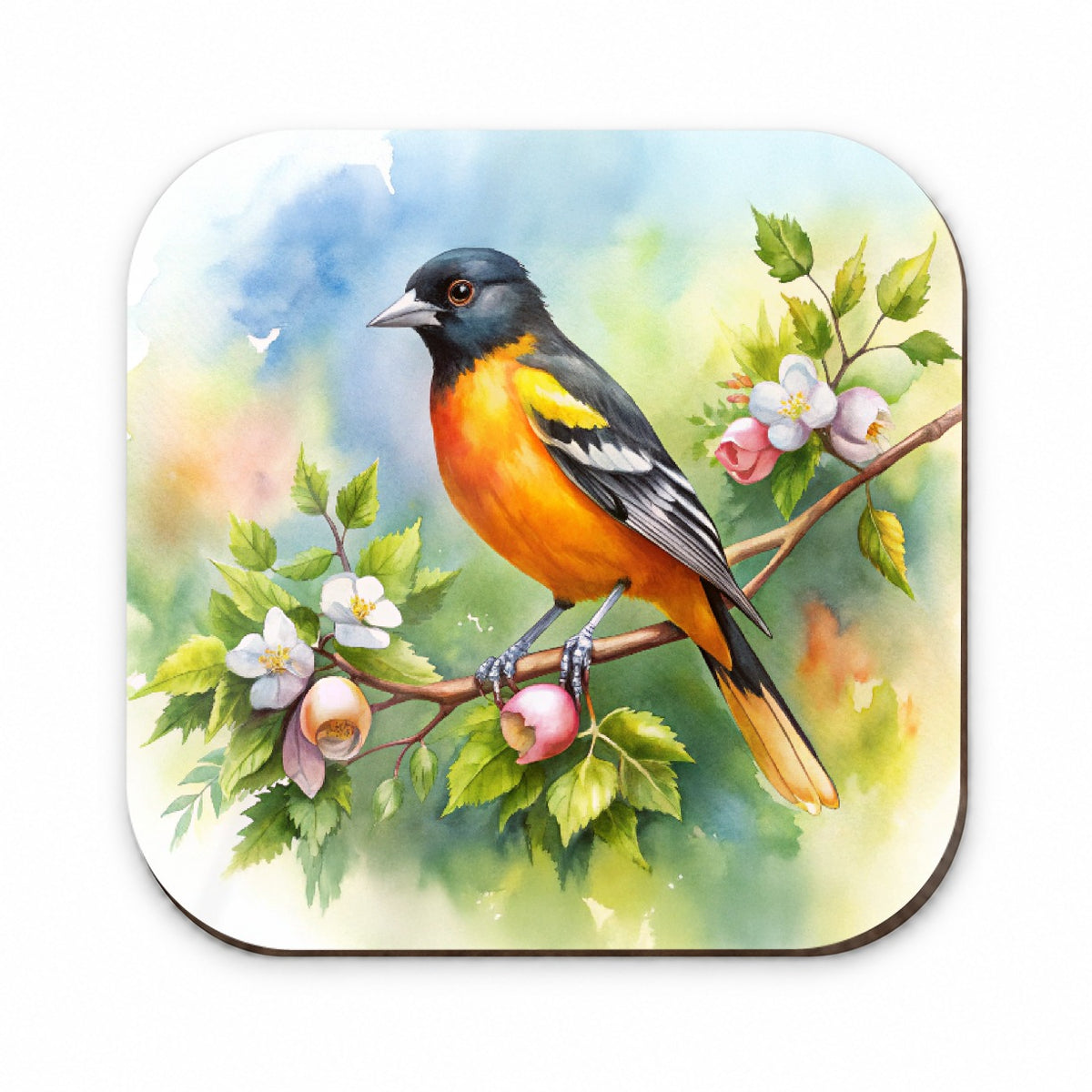 Oriole In Tree Bird Watercolor Fridge Magnet