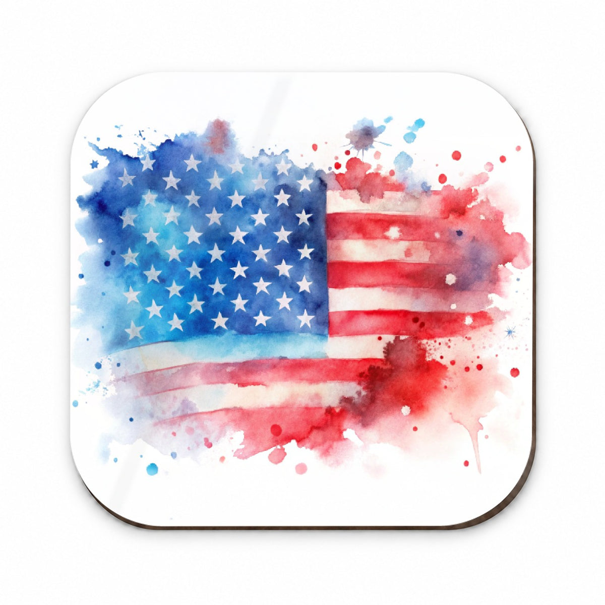 Patriotic American Flag USA Watercolor Fridge Magnet