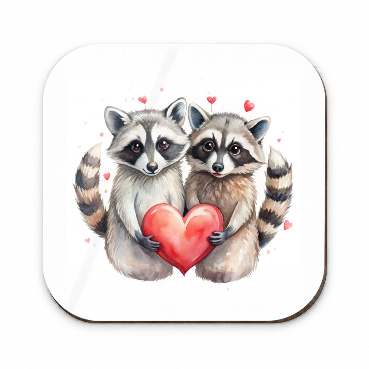 Raccoons In Love With Hearts Valentine's Day Fridge Magnet