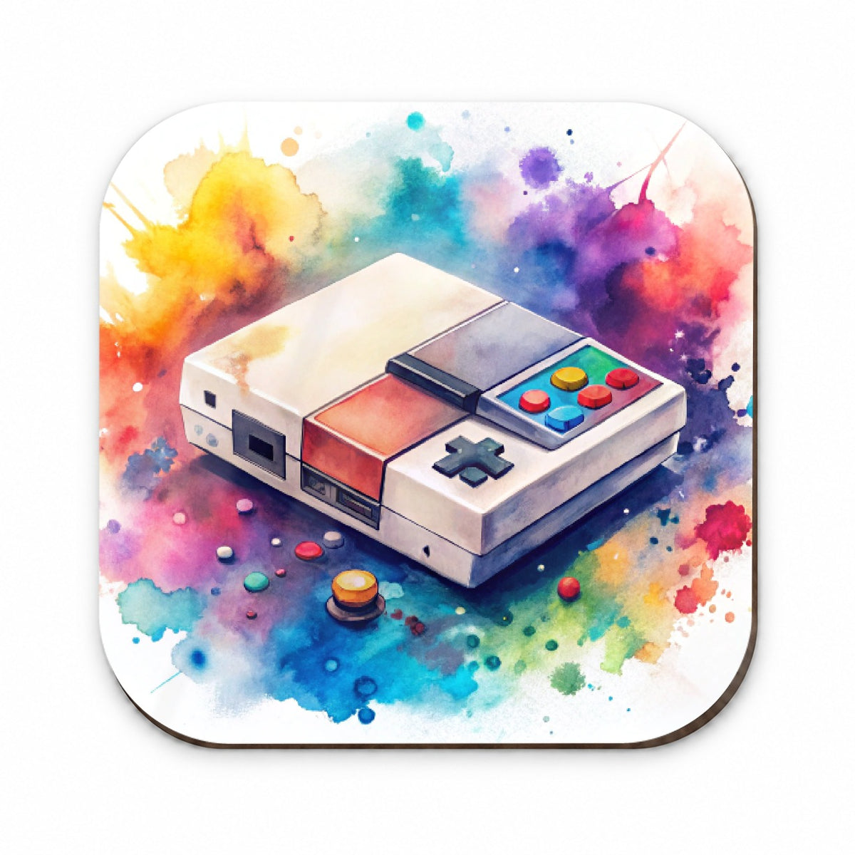 Retro Arcade Console System Watercolor Fridge Magnet