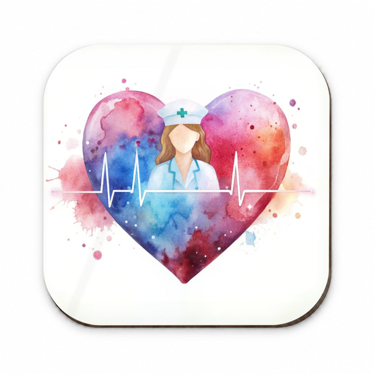 RN Nurse Life Pulse Heart Beat Watercolor Fridge Magnet