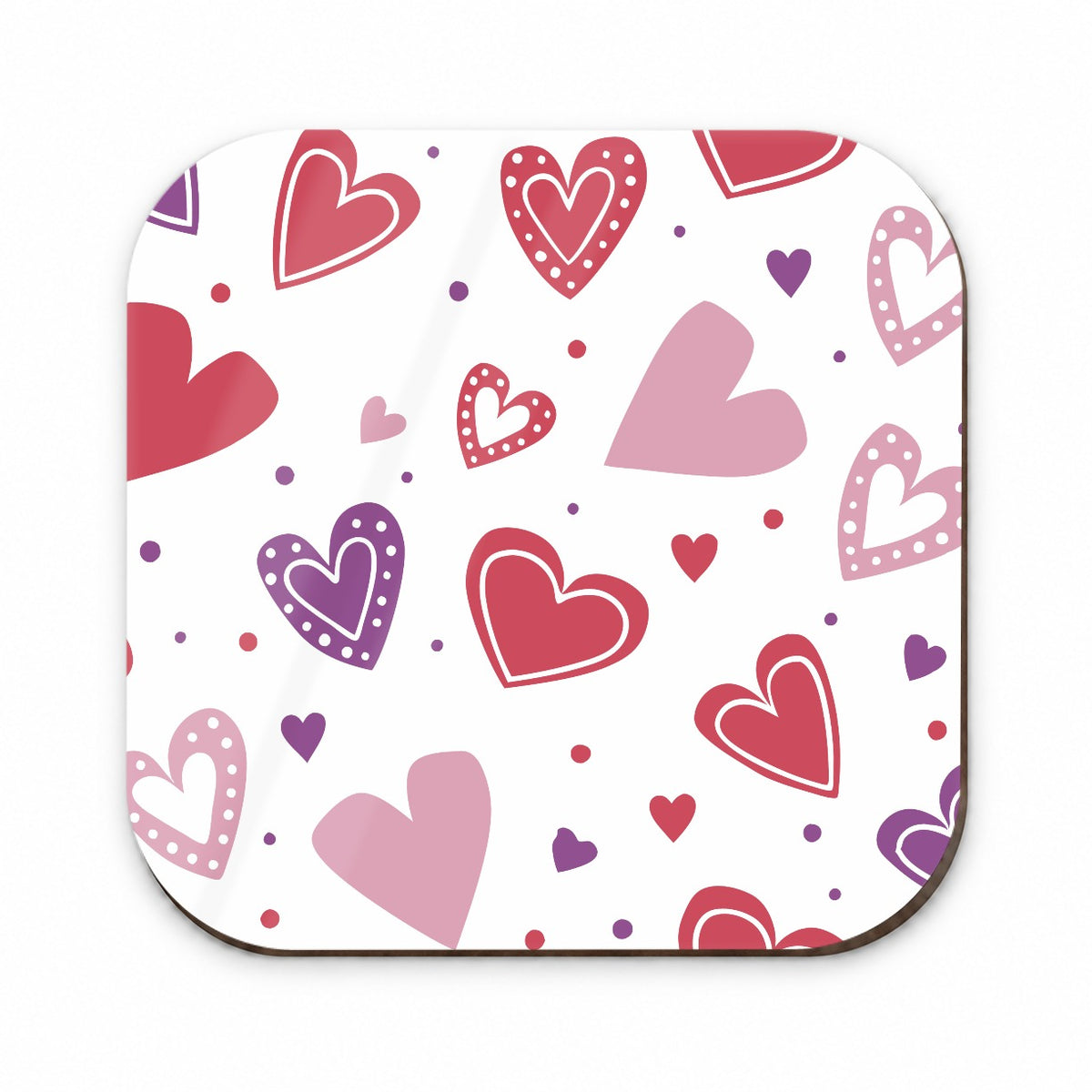 Scattered Hearts Bright Red Pink Purple Love Fridge Magnet