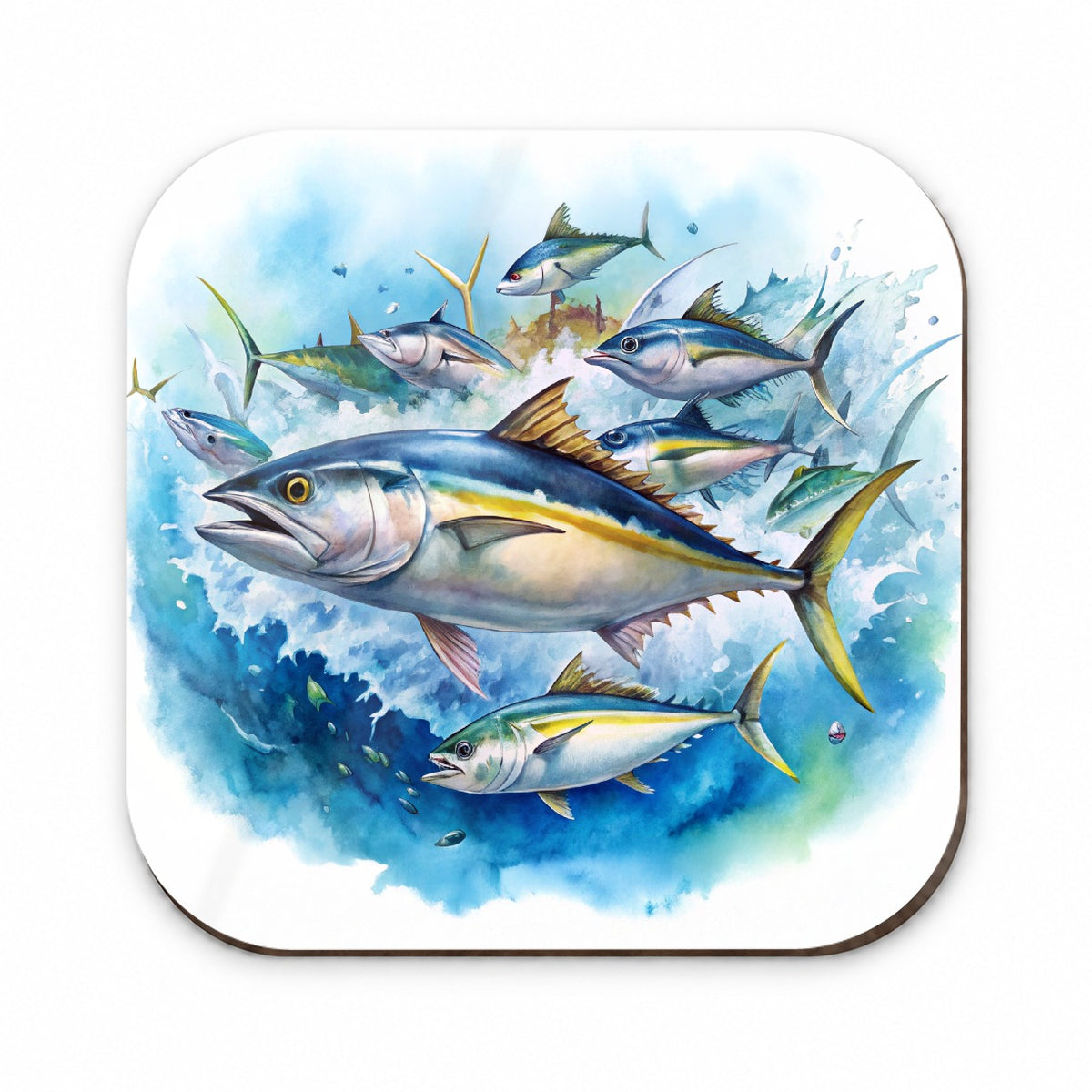 School Of Tuna Deep Sea Sport Fishing Watercolor Fridge Magnet