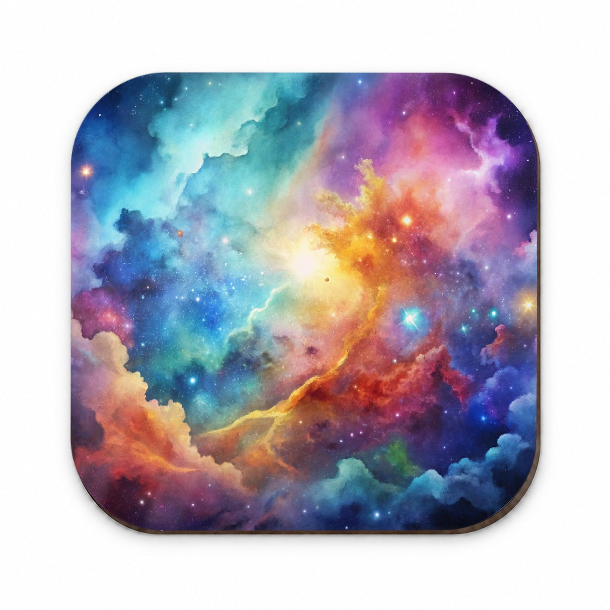 Sci-fi Fantasy Space Nebula Rainbow Watercolor Fridge Magnet